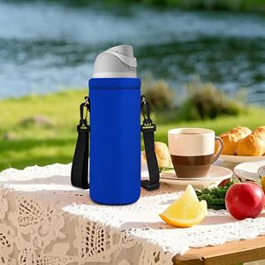 Sac de transport isotherme personnalisé pour bouteille d'eau, en néoprène, avec bandoulière - Product Image 6