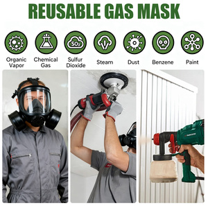 Bán Buôn Silicone Đầy Đủ Mặt Nạ Khí Với 40Mm Đôi Bộ Lọc Tái Sử Dụng Mặt Nạ Cho Công Nghiệp Sử Dụng - Product Image 4