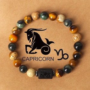 <span class=keywords><strong>Bracciale</strong></span> con Ciondolo delle 12 Costellazioni Zodiacali, Braccialetto di Moda con Perline Naturali di <span class=keywords><strong>Ossidiana</strong></span> per Vergine Leone Bilancia, <span class=keywords><strong>Bracciale</strong></span> per Coppia Uomo e Donna - Product Image 6