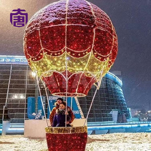 Sculpture lumineuse 3D en forme de montgolfière pour l'éclairage paysager extérieur de Noël dans les parcs, les places publiques, les rues et les parcs à thème - Product Image 6