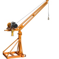 Mini grue électrique 1 tonne de capacité de levage pour travaux agricoles et de construction, palan électrique pour câble métallique et élingue agricole