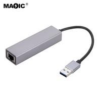 Base de Conexión 4 en 1 con 3 Puertos USB 3.0 y Adaptador Gigabit Ethernet para Laptop y Escritorio