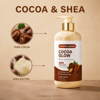 Élixir Hydratant Haute Performance au Beurre de Cacao et de Karité, Marque Blanche, Thérapie Hydratante Intense 48H pour Climat Aride Africain