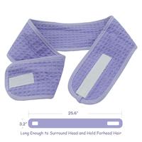 Bandeau de Spa et Maquillage en Coton Gaufré 100% Personnalisable avec Logo du Fabricant, Lavable, pour Douche, Yoga et Exercice