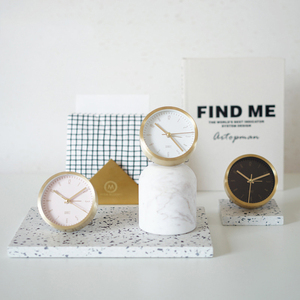 Maxery <span class=keywords><strong>Rosa</strong></span> Orologio Da Tavolo <span class=keywords><strong>Sveglia</strong></span> In Metallo Muto Orologio Per Soggiorno O in Ufficio Per La Decorazione Domestica - Product Image 2