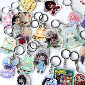 Llavero acrílico transparente personalizado con logotipo, llavero de epoxi con dibujos animados, soporte de pin, llavero de plástico, llavero acrílico de <span class=keywords><strong>Anime</strong></span> personalizado - Product Image 1