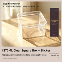 Boîte à dessert en acrylique PS transparente de qualité alimentaire pour gâteaux, mousses et biscuits Tiramisu, idéale pour les produits de boulangerie