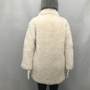 Abrigo femenino Vintage elegante personalizado de manga larga nueva moda efecto de piel sintética gabardina suelta prendas de vestir exteriores piel de oveja de un solo pecho - Product Image 2