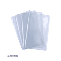 Porte-badge d'identification horizontal rigide en plastique transparent à prix avantageux, avec fente latérale pour carte, durable, pour lanières, vente en gros usine