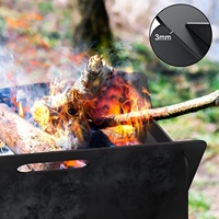 Foyer d'extérieur Portable en métal pliable avec anneau de feu, poêle en fer pour Camping en plein air, pique-nique dans la cour, foyer de feu pour barbecue