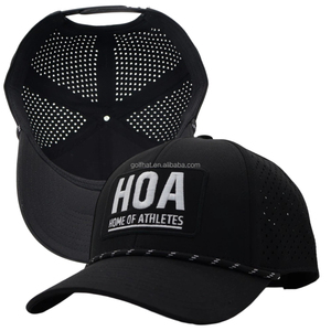 OEM High Quality Custom Logo 6 Panel Baseball <b>Cap</b> Waterproof Breathable Golf Hat Adjustable Rope Closure for Men <b>Women</b> Golfers - Product Image 4