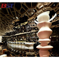 Comptoir de bar en forme de bateau au design moderne avec éclairage LED pour hôtel, centre commercial et salle de sport, mobilier commercial