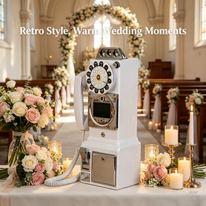 Cabine téléphonique antique avec <span class=keywords><strong>livre</strong></span> d'or audio/vidéo, mémoire 32 Go, photomaton portable pour mariage - Product Image 1