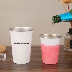 Taza de Cerveza Portátil de Acero Inoxidable de 16 oz con Logotipo Personalizado Creativo que Cambia de Color con el Agua Fría para Acampar y Viajar al Aire Libre - Product Image 1