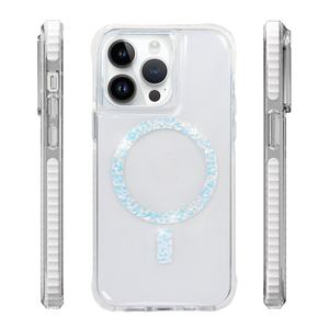 Coque de protection pour téléphone portable 11 Mini Tpu Pc Antichoc Style époxy Paillettes Magnétique Étui pour téléphone portable pour Iphone 15 14 13 Pro Max - Product Image 1