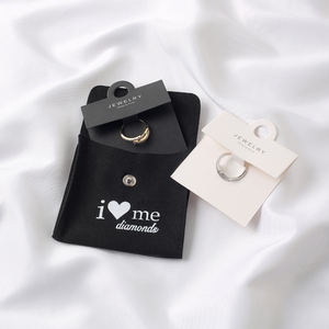 Bolsas de Embalaje de Joyería con Superficie de Terciopelo y Botón a Presión, con Almohadilla Insertable para Pendientes, Collares y Relojes, con Logotipo Personalizado, Gran Venta - Product Image 5