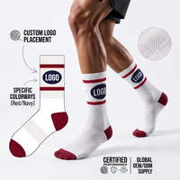 Chaussettes de sport personnalisées en gros avec logo, antidérapantes, rembourrées, pour la course, le basketball, le cyclisme, la remise en forme, chaussettes de compression athlétiques pour hommes