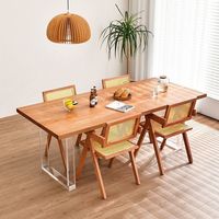 Bestseller Moderner Einzigartiger Rechteckiger Holz-Acryl Esstisch Rechteckiges Esszimmer-Set