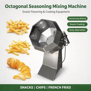 Machine à assaisonnement pour chips de pommes de terre, mélangeur de revêtement pour snacks RX-800, capacité 300 kg/h, équipement de revêtement aromatisant continu pour aliments soufflés - Product Image 1