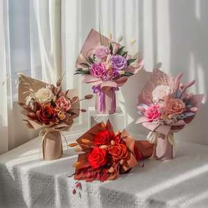 ช่อดอกกุหลาบจริงคุณภาพสูงสั่งทำพิเศษพร้อมพิมพ์โลโก้ + บรรจุภัณฑ์แบบกำหนดเองสำหรับของขวัญงานแต่งงานและวันวาเลนไทน์ - Product Image 1