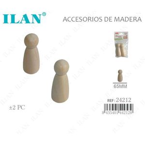 Pupazzo in legno Iln da 65 mm, accessorio artigianale in legno naturale per progetti fai da te - Product Image 3