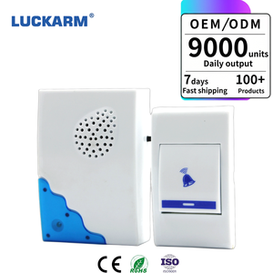 Timbre Inalámbrico LUCKARM Azul con Batería, Timbre de Buena Calidad con 32 Melodías y Luz - Product Image 1