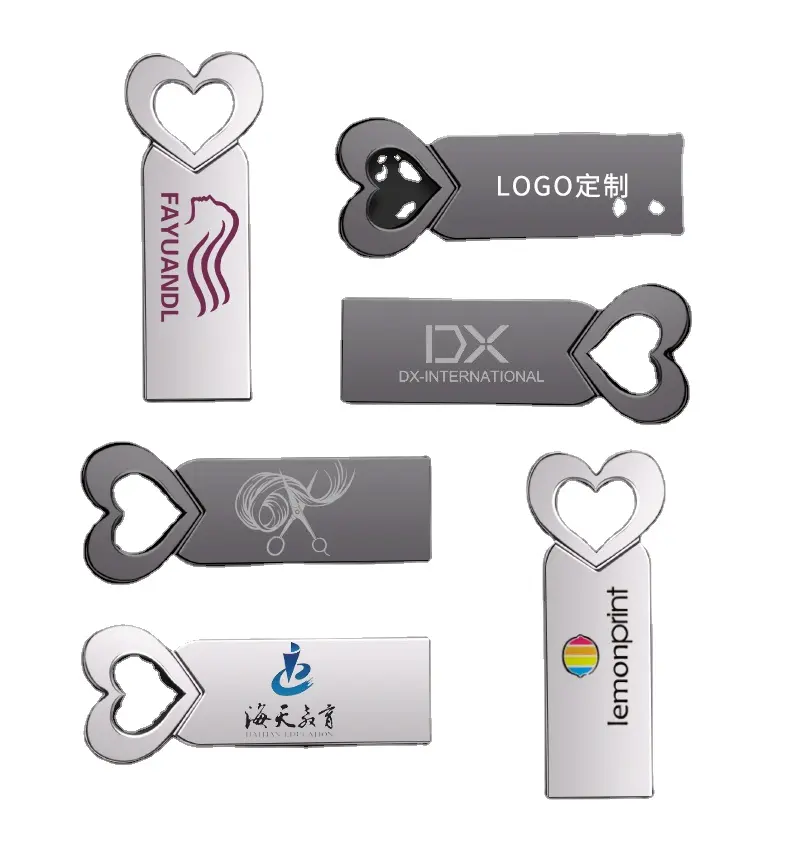 Neue klassische Metall Herzform Hochzeits geschenke Schlüssel USB-Stick 32GB 16GB Memory Stick Custom ized Logo u Disk
