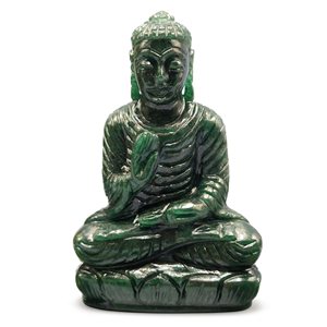 Bouddha en pierre précieuse d'aventurine vert foncé fait main - cristal/reiki - 6 pouces et 0,57 kg (1,25 lb) - Product Image 2