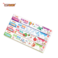 Grand rouleau de papier à colorier mural amusant pour enfants Keybaby 200x30cm, autocollant réutilisable, crayons, crayons de couleur, peinture, dessin