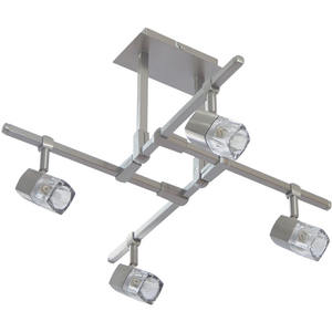 AFONSO Lámpara de Techo Moderna 4xG9 Acabado en Níquel para Dormitorio Hotel 12W 18W 24W Interruptor Acrílico Madera Aluminio 6000K IP65 - Product Image 1