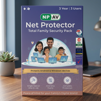 Net Protector Total Aile Güvenlik Paketi 3 Kullanıcı 3 Yıllık Antivirüs Yazılımı Dijital Aktivasyon Lisansı PC Cihazları İçin