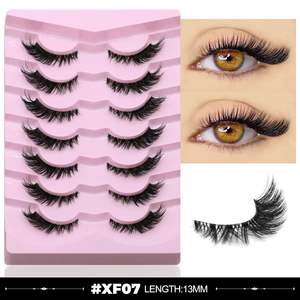 Pestañas postizas estilo asiático, estilo zorro, con cola extendida, estilo diablito, de una sola pieza. - Product Image 6