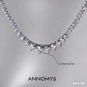 925 argent Sterling Moissanite Tennis collier pour femmes éblouissant diamant <span class=keywords><strong>coupe</strong></span> chaîne luxe cadeau bijoux en gros de haute qualité - Product Image 3