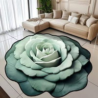 Tapis de sol en diatomite florale créative 3D de style moderne, tapis antidérapant à séchage rapide pour salon, canapé, table basse