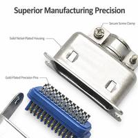 Connecteur D-SUB mâle blindé à cœur unique série 57 en alliage de zinc robuste avec coupelle à souder pour contrôle industriel et automatisation