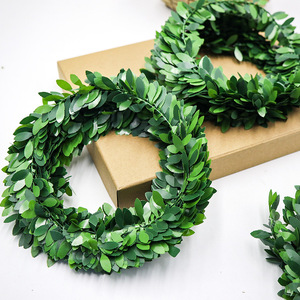 Artificial Green Leaf Wreath Wire Vines 7.5M Roll Simulated Willow Leaves <b>For</b> DIY Home <b>Decor</b> - Product Image 2