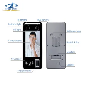 Hfsecurity fr05 Android nhận dạng khuôn mặt hệ thống NFC thẻ thời gian ghi âm Nhận dạng khuôn mặt thiết bị đầu cuối với phần mềm miễn phí