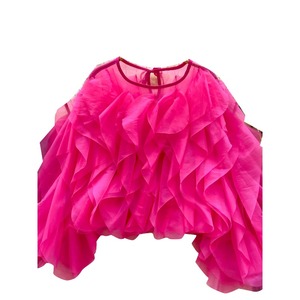 Nuova Collezione 2026: <span class=keywords><strong>Blusa</strong></span> Elegante da <span class=keywords><strong>Donna</strong></span> in Organza e Chiffon, Rosa <span class=keywords><strong>Fucsia</strong></span>, con Volant e Maniche Lunghe, Stile Casual e Raffinato - Product Image 4