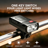 Lampes de vélo à LED, phare avant de vélo, affichage de la puissance, VTT, montagne, étanche, USB, lampe avant de vélo à LED