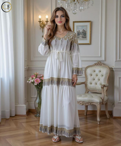 Elegante stile marocchino Moden cotone Abaya abito da lavoro Design personalizzato per i musulmani traspirante Hijab comodo per i <span class=keywords><strong>fedeli</strong></span> - Product Image 3