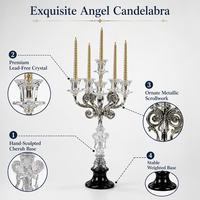 Chandelier en cristal double ange pour dîner romantique aux chandelles, décoration de table de restaurant, décoration d'événements et de banquets