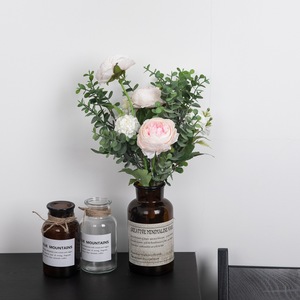 Kagura Rikuren – Bouquet de fleurs artificielles, roses roses, décoration de la maison, fausses fleurs pour mariage et décoration intérieure CF01142 - Product Image 2
