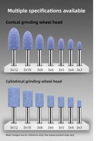Tête de meuleuse bleue, cylindrique, 10 mm, pour meuleuses électriques, conique 8 mm, en forme de silex 6 mm, pour le polissage du métal