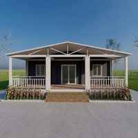 Villa conteneur modulaire détachable moderne, maison préfabriquée compacte complète, maison conteneur préfabriquée extensible avec façade enveloppante