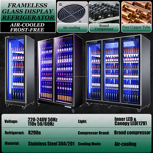 Enfriador de Bebidas Comercial de 2 Puertas con Enfriamiento por Aire, Refrigerador Vertical con Puerta de Vidrio para Bebidas y Cerveza - Product Image 3