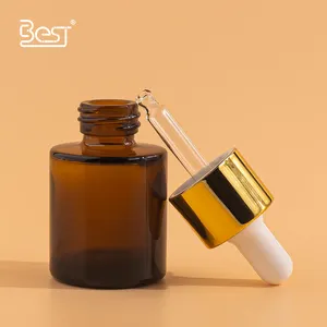 Botol minyak serum kaca 20ml kemasan kosmetik amber natural Perawatan Kulit