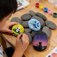 Pierres de rivière plates et lisses en pierre naturelle pour peinture DIY, 5-8 cm, écologiques, pour l'artisanat des enfants, l'art graffiti, la peinture sur roche, la maison et le jardin