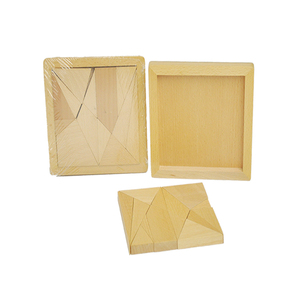 Chất lượng cao Montessori đồ chơi trẻ em bằng gỗ Tangram đồ chơi câu đố hình dạng tự nhiên phẳng ghép hình khối 14 cái tùy chỉnh 3D Tangram - Product Image 5