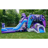 Château gonflable avec contrôleur de jeu vidéo, Moonwalk Gamer, château gonflable avec toboggan pour fête