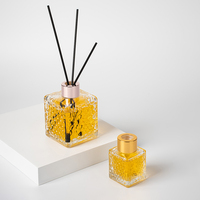 Flacon diffuseur de parfum en verre noir carré haut de gamme de 200 ml avec emballage de luxe pour les marques de parfums